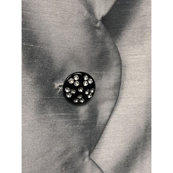 Dana‎ Kay Button Down Womens Plus Size 30W Jacket Metallic Gray Rhinestone NEW - Picture 8 of 8